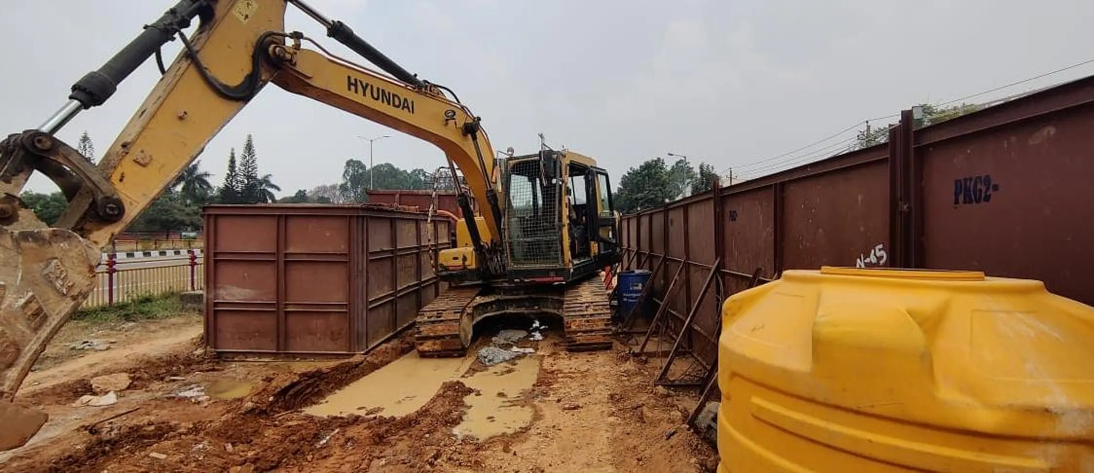 BMRCL Work from Nagavara to BIAL Muck, Pile Cap Excavation and Formation of Metro Track at BIAL - Image 2